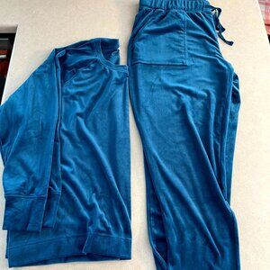 Velvet Velour Jogging Suit Tracksuit 2 Piece Athleisure Casual Women’s Size XXL